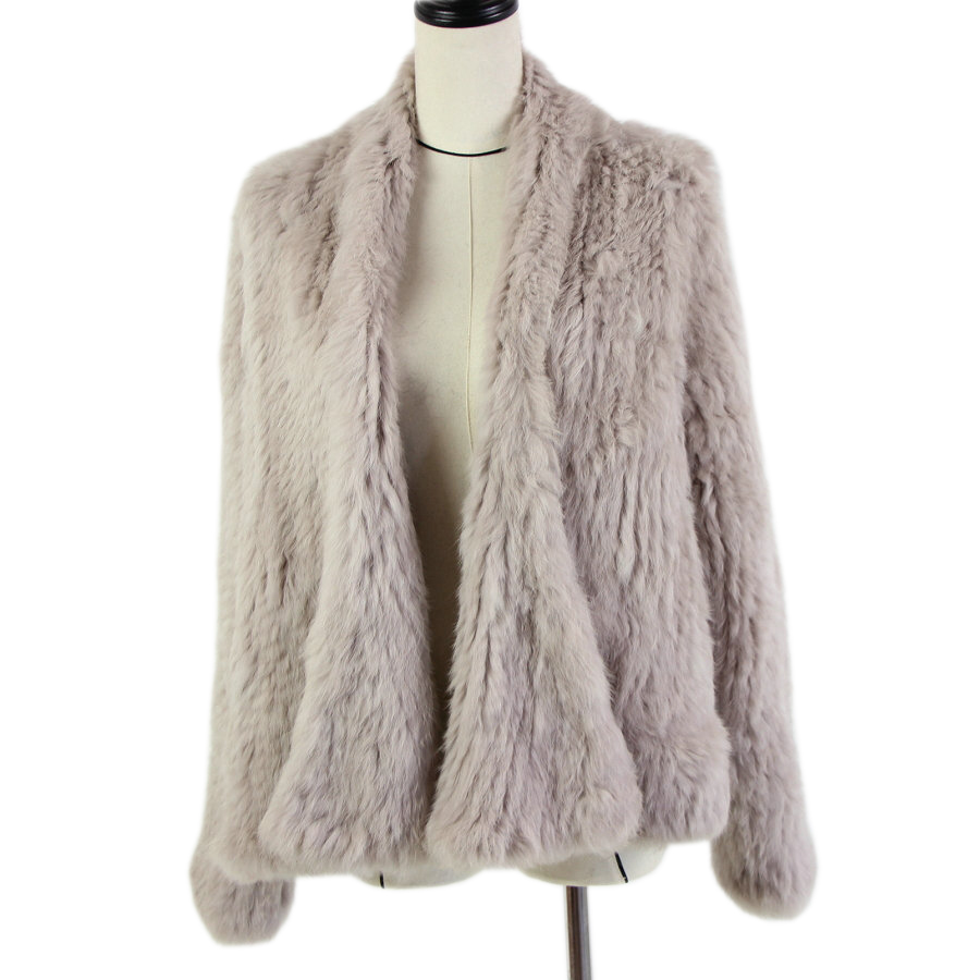  knitted rabbit fur jacket popuplar  fur jacket winter fur coat for women*harppihop