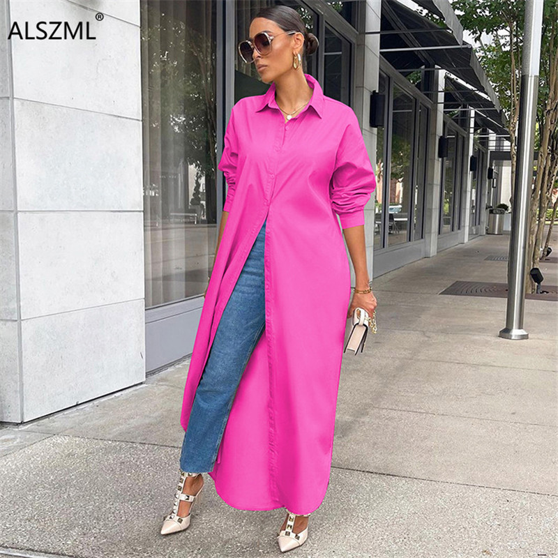 Spring  Lapel Lantern Sleeve Loose Dress Workplace Commuter  Casual Women Dress