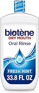 biotène Oral Rinse Mouthwash for Dry Mouth, Breath Freshener and Dry Mouth Treatment, Fresh Mint - 33.8 fl oz