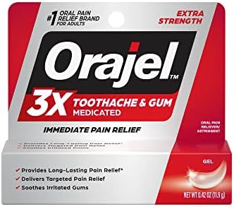 Orajel 3X for Toothache & Gum Pain: Maximum Gel Tube 0.42oz - From #1 Oral Pain Relief Brand - Orajel for Instant Pain Relief