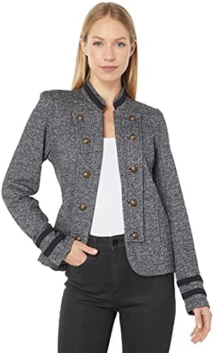 Tommy Hilfiger Band Jacket Marled Black Multi LG (US 12-14)