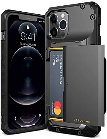 VRS DESIGN Damda Glide Pro Phone Case for iPhone 12/12 Pro, with [4 Cards] Premium Sturdy [Semi Auto] Credit Card Holder Slot Wallet for iPhone 12/12 Pro 6.1 inch(2020)